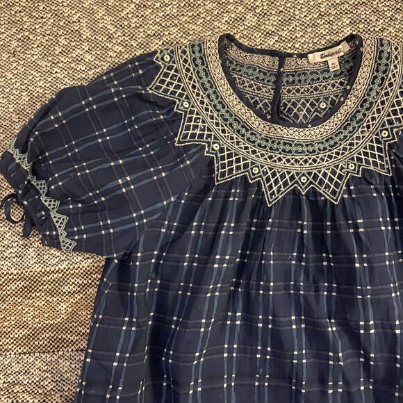 Madewell Gingham Babydoll Dress w Decorative Yoke 100% Cotton XS - Picture 1 of 4